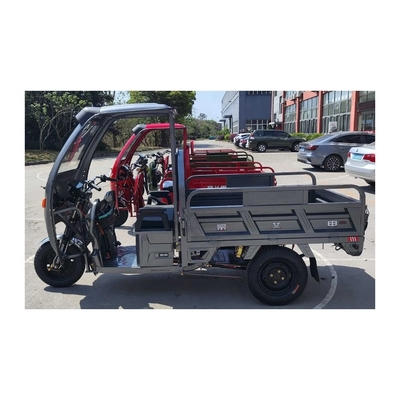 Sistema de freno de tambor delantero trasero de 3 ruedas triciclo eléctrico para adultos y dosel