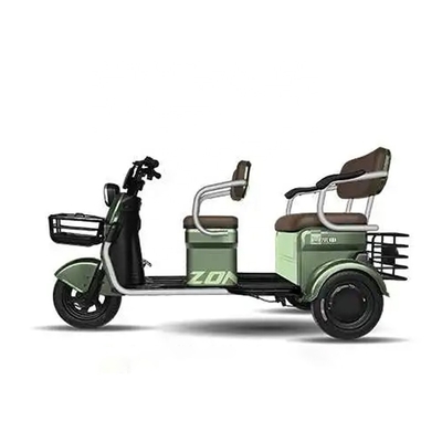 Triciclo eléctrico de pasajeros / Triciclo de 3 ruedas 500W Bicicleta de patinete pequeño / Capacidad de 2 personas